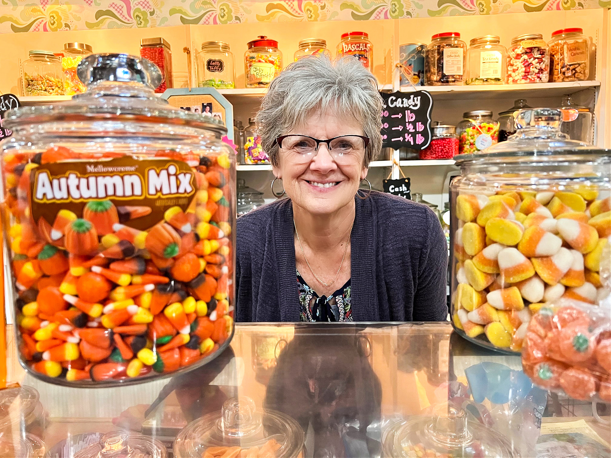 The Candy Stand</p>
<p>The Candy Stand here at Market is owned and operated by Ann and Richard Miller. Your visit will be met with a warm smile from Ann, along with an abundant selection of candies sure to satisfy even the most serious of sweet teeth. Favorites include Groff, Fitzkee, and Wilbur chocolates, along with fruit slices, rainbow coconut strips, and Asher’s Turkish paste. Swing by for a sweet treat!