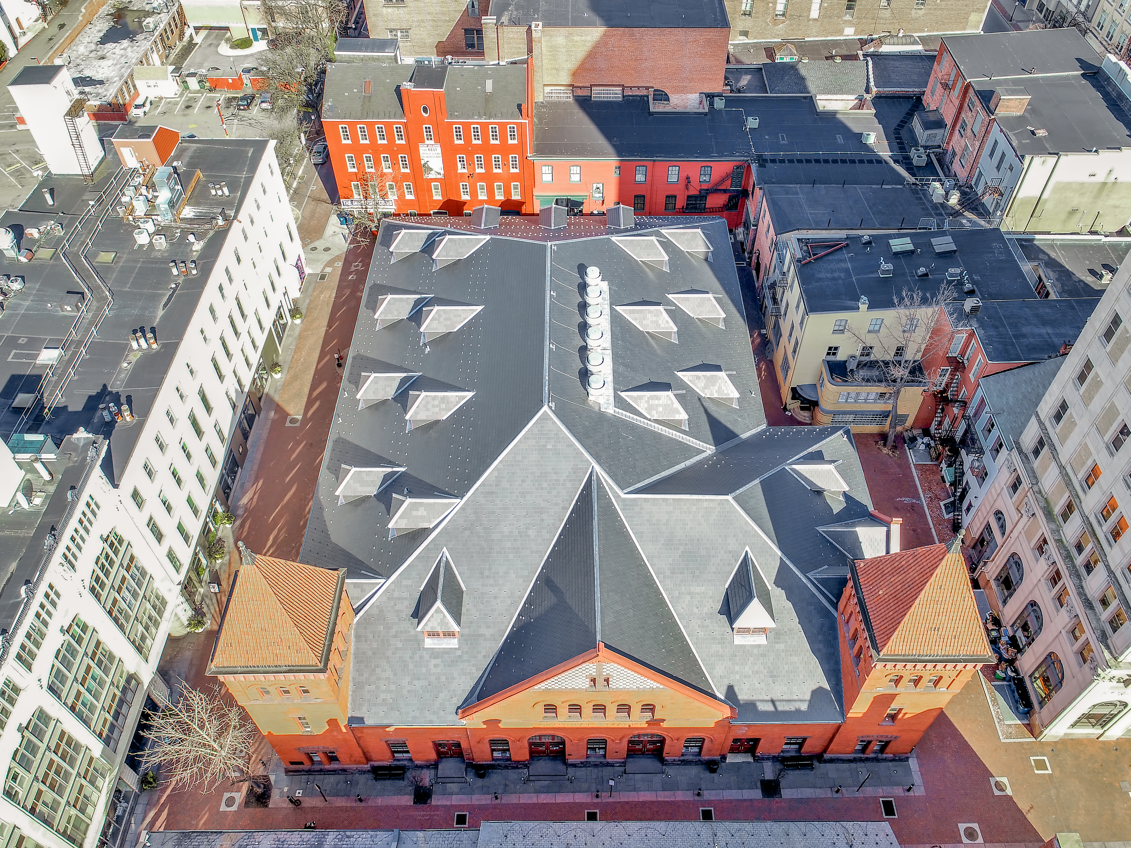 Topped with a historic slate roof