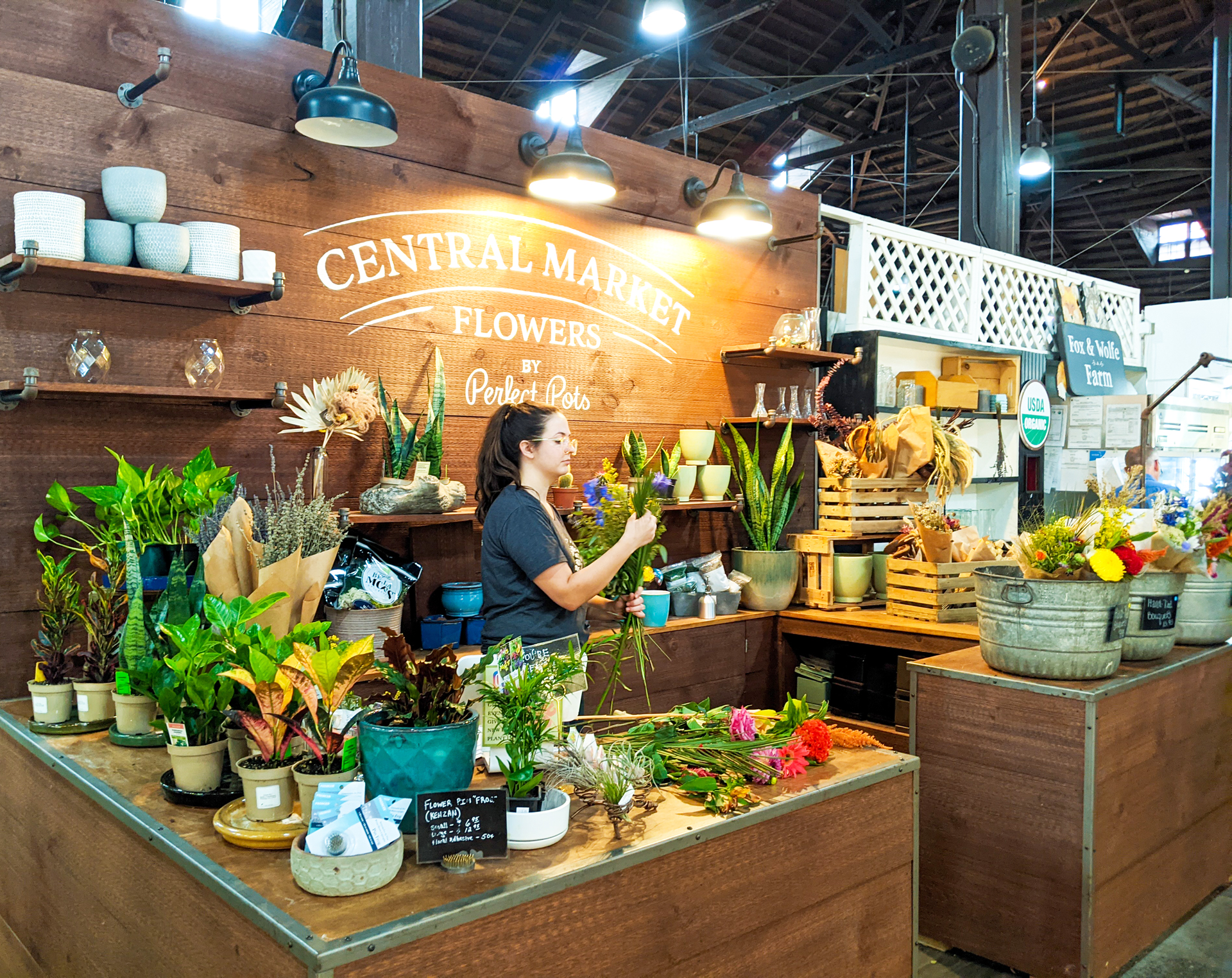 Flowers at Lancaster Central Market - America's Oldest Continually Running Farmer's Market in Lancaster, PA